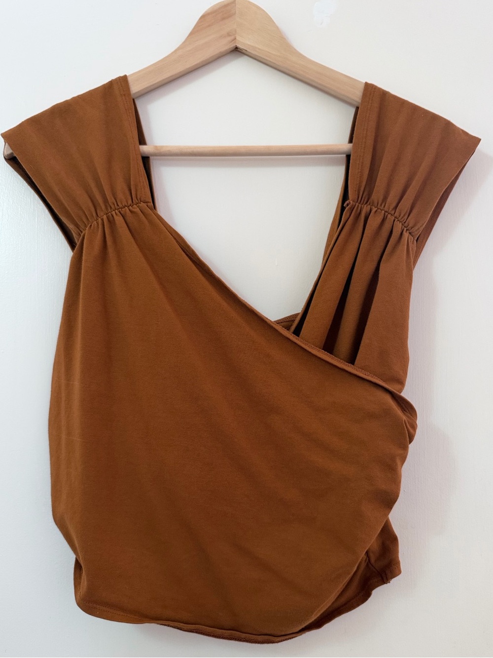 Maeve by Anthropologie Rust Draped Crop Top Size Small Like New